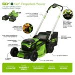 Greenworks 60V 21″ Brushless Self-Propelled Battery Powered Lawn Mower + (2) 4.0Ah Batteries & Dual Port Charger - Image 4
