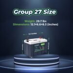 12V 120AH Group 27 LiFePO4 Battery Cranking & Deep Cycle Lithium Battery (Dual Purpose) - Image 5