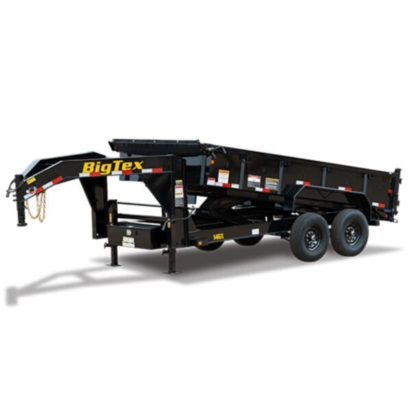 14GX_1-600x600-1_66890f40-f29b-438b-b94c-05eeeadf5393.jpg Big Tex Heavy Duty Tandem Axle Gooseneck Dump Trailer | 14GX - Image 1