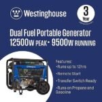 Westinghouse 12,500/9,500-Watt Dual-Fuel Portable Generator, Electric Start, Transfer Switch Ready - Image 5