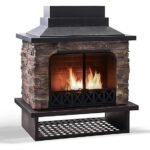 Sunjoy Canyon Wood-Burning Fireplace, Heats 2.14 sq. ft.