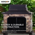 Sunjoy Canyon Wood-Burning Fireplace, Heats 2.14 sq. ft. - Image 3