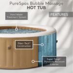 Intex: PureSpa: Sahara Tan Inflatable Hot Tub Set – 6 Person – 85″ Round Outdoor Heated Bubble Spa, Jet Massage, Cover, Hard Water Treatment System - Image 2