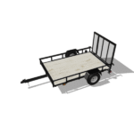 Carry-On Trailer 5-ft x 8-ft Treated Lumber Utility Trailer with Ramp Gate