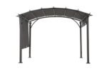 Pergola, Outdoor Steel Arched Pergola with Adjustable Canopy - Image 2