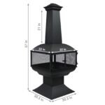 Sunnydaze 57″ 360-Degree View Steel Wood-Burning Chiminea with Grate, Poker, and Cover - Image 4