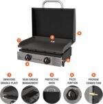 Blackstone 22″ Portable Tabletop Griddle – Dual Burner Flat Top Grill, 24,000 BTU Propane with Stainless Steel Faceplate & Rear Grease System - Image 14