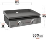 Blackstone 22″ Portable Tabletop Griddle – Dual Burner Flat Top Grill, 24,000 BTU Propane with Stainless Steel Faceplate & Rear Grease System - Image 3