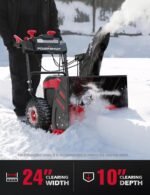 PowerSmart HB2805A 80V 24-Inch Self-Propelled 2-Stage Cordless Snow Blower with 6.0Ah Battery & Charger - Image 3