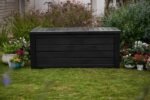 Keter Westwood 150-Gallon Resin Outdoor Storage Box | Weather-Resistant Deck Bin for Patio Cushions, Garden Tools & Pool Accessories – Dark Grey - Image 4