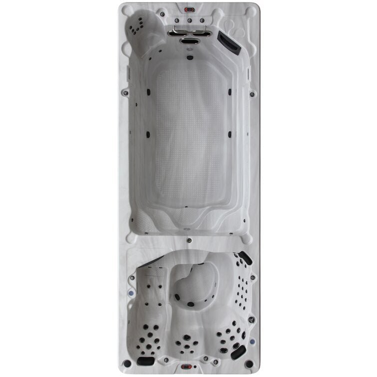 Canadian Spa Co 17 – Person 73 – Jet Acrylic Rectangular Hot Tub with Ozonator and Built-In Speaker in Sterling Silver, Walnut - Image 2