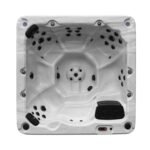 Canadian Spa Co 7 – Person 46 – Jet Acrylic Square Hot Tub with Ozonator and Built-In Speaker in Sterling Silver, Walnut