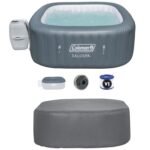 Coleman 6 – Person 114 – Jets Plastic Square Inflatable Hot Tub in Gray - Image 2