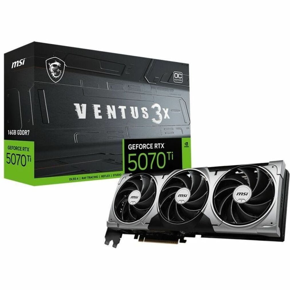 MSI-GeForce-RTX-5070-Ti-16G-VENTUS-3X-OC-Graphics-Card-16GB-GDDR7-DPx3-HDMIx1-DLSS-4_9a27c220-efd9-465f-8701-71f9a580a721.ad85cda213c66f52a33b3d97ccc36cdf.jpg MSI G507T16V3C RTX 5070 Ti 16GB Ventus 3X OC Graphics Card - Image 1