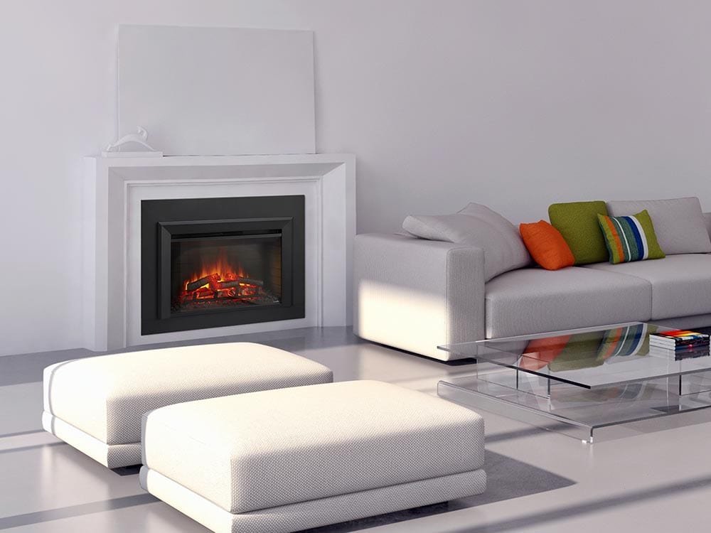 SimpliFire 30-In Electric Fireplace Insert with LED Flame and Multi-Color Ember Bed