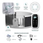 Wave Atlantic 6-Person Inflatable Hot Tub | Integrated Eco Heater | 130 Aquajet Massage System | Anti-Freeze Protection | Quick 15-Minute Setup | Gray Rattan - Image 11