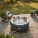 Wave Atlantic 6 Person Round Inflatable Hot Tub, Navy - Image 4