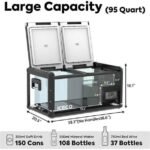 ICECO VL90 ProD 95 Quarts(90L) Dual Zone Portable Refrigerator, Multi Directional Lid, 12 Volt Refrigerator Home & Car Use - Image 2