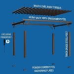 16×12 ashford traditional steel pergola with sail shade soft canopy - Image 9