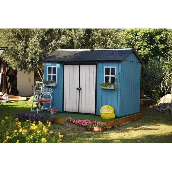 Oakland 11 ft. W x 7.5 ft. D Plastic Storage Shed
