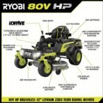 RYOBI 80V HP Brushless 42 in. Battery Electric Cordless Zero Turn Riding Mower Batteries and Charger 80V Batteries 40V - Image 13